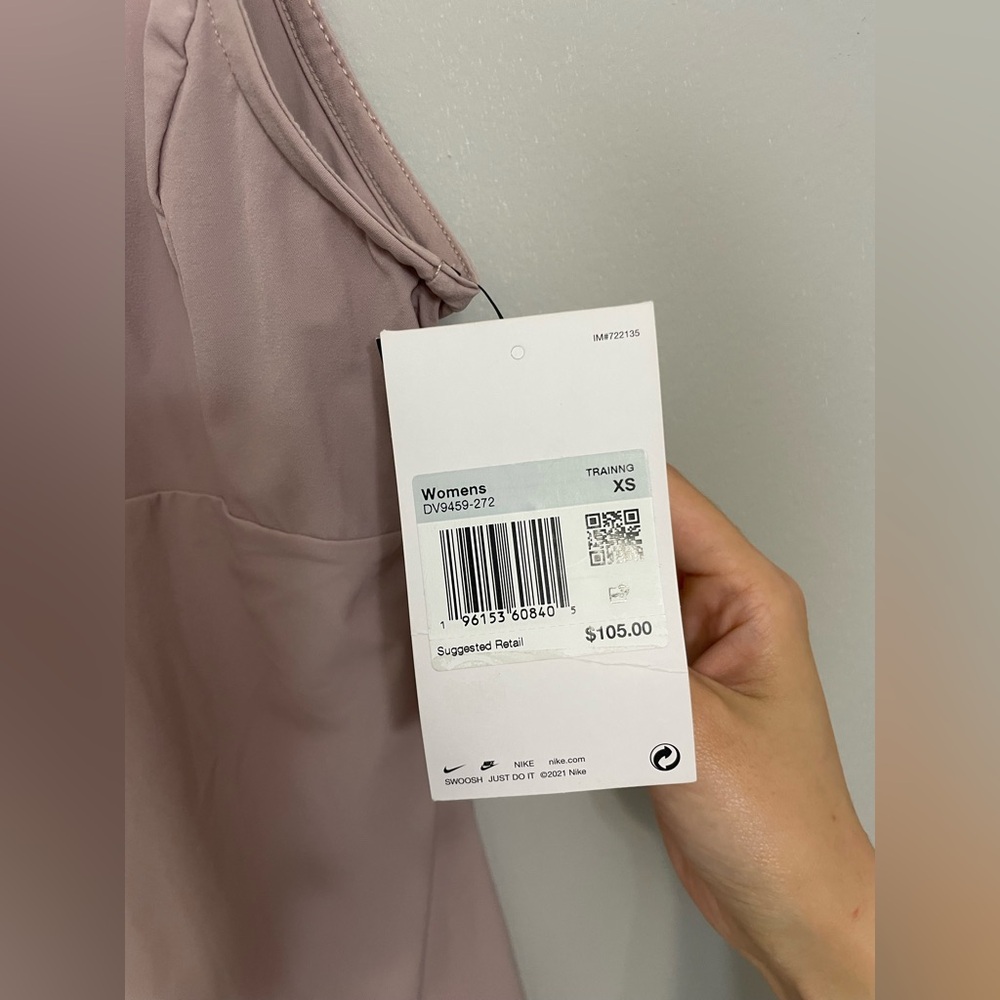 Nike Dri-FIT Bliss Women's Training Dress, Diffused Taupe/Clear, XS - Picture 8 of 10